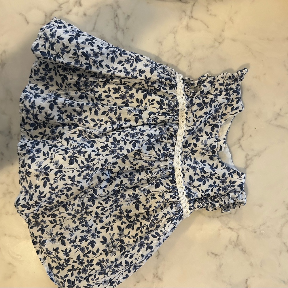 Floral Baby Dress with Lace Trim
